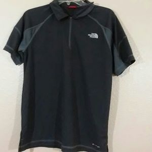 North face men's collar grey short sleeve shirt